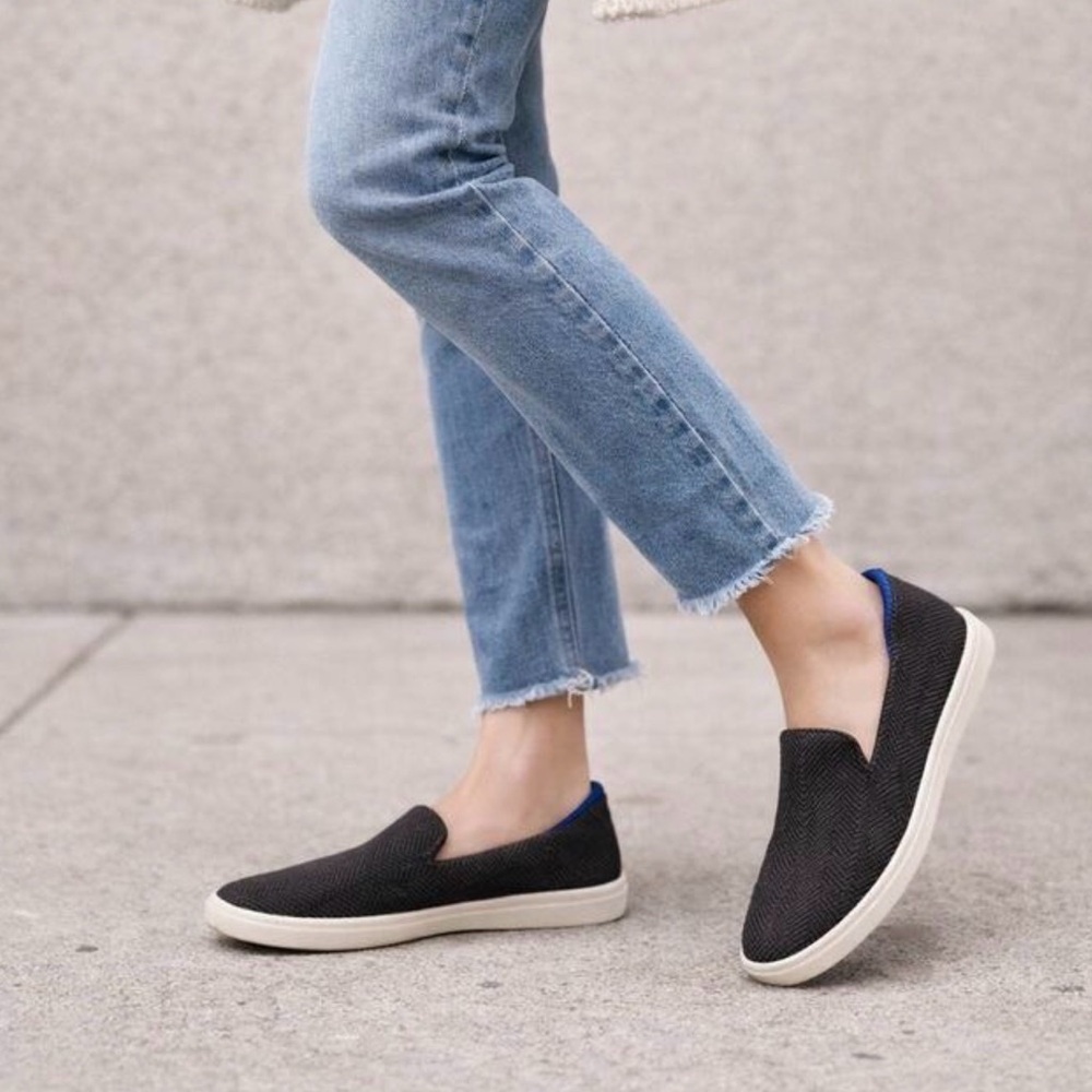 Rothys classic original slip on sneakers in herringbone brown